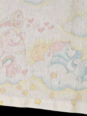 VTG Care Bears Baby Receiving Blanket Pastel Beacon 80s‎ Rainbows